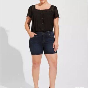 Torrid Bombshell 5" Premium Stretch High Waisted Denim Shorts Size 22
